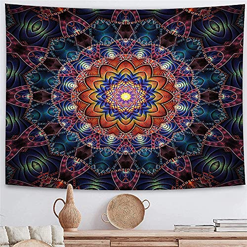 Psychedelic Mandala Wall Hanging Tapestry (51 x 60 Inches)