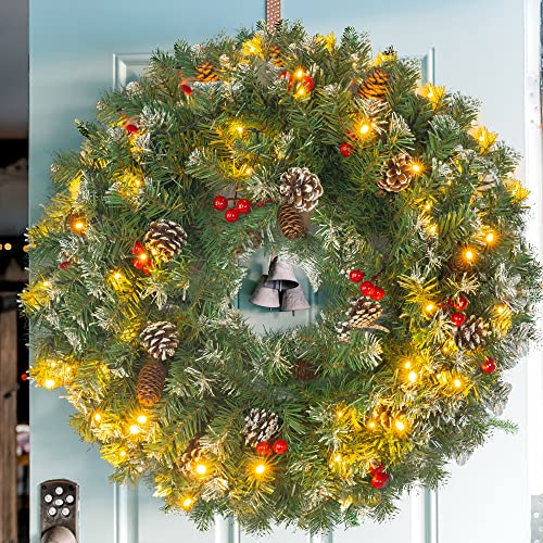 24 inch Pre-Lit Christmas Wreath Decoration