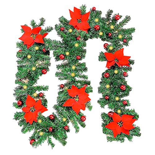 Artificial Christmas Garland Lights w/ 30 LED Battery Operated