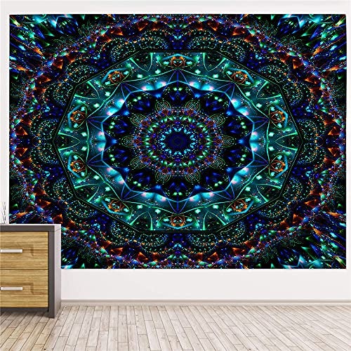 Psychedelic Mandala Wall Hanging Tapestry (51 x 60 Inches)