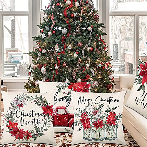 Set of 4 Christmas Pillow Covers 18X18 Inch