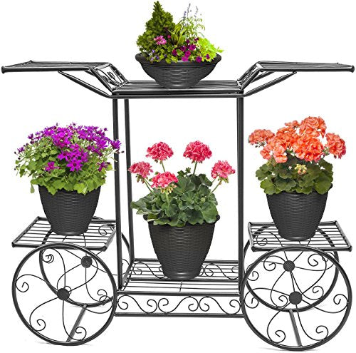 6 Tiers Garden Cart Stand & Flower Pot Plant Holder