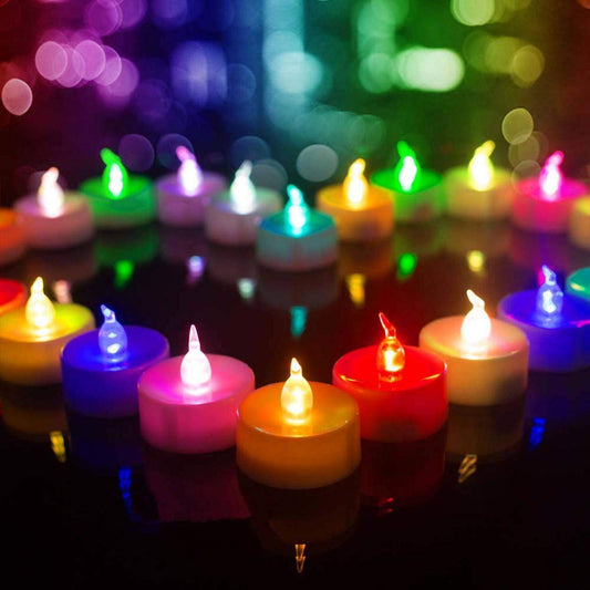 24 Pcs Flameless LED Tealight Candles Battery Operated Perfect for Diwali and Winter Holidays