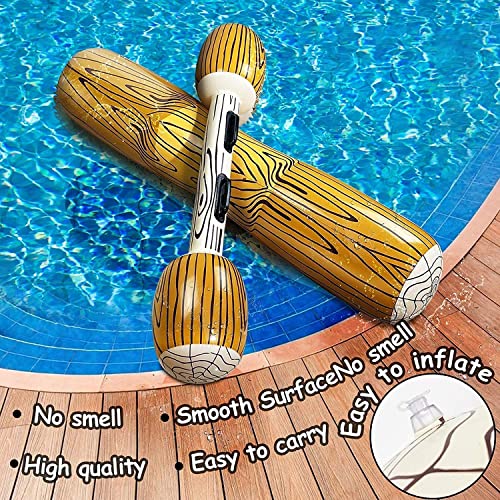 6 Pcs Battle Log Rafts Inflatable Pool Games  for 3 Players