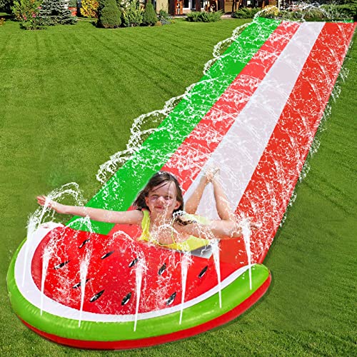 16 Ft Watermelon Lawn Water Slides with Sprinkler