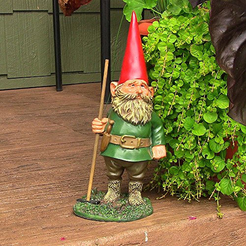 Garden Gnome Woody Jr. The Classic Lawn Statue, 13.5 Inch