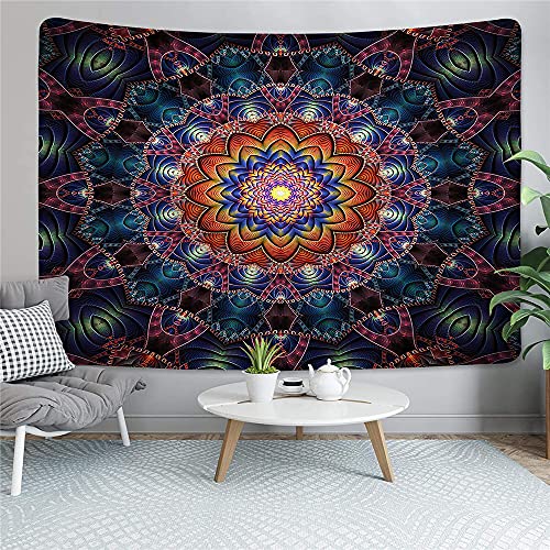 Psychedelic Mandala Wall Hanging Tapestry (51 x 60 Inches)