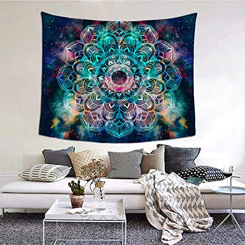 Psychedelic Mandala Wall Hanging Tapestry (51 x 60 Inches)