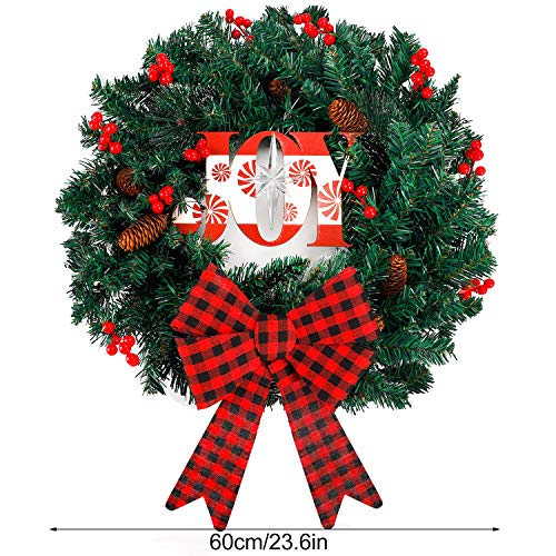 24 Inch  Artificial Christmas Wreath w/ 50 LED Lights