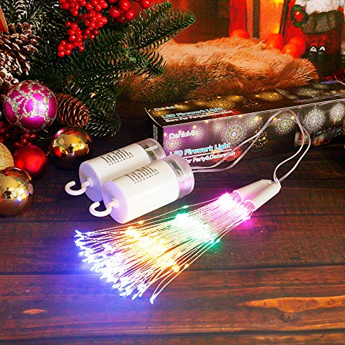 2 Firework Lights Starburst Christmas Lights 200 LED Copper Wire Battery Operated