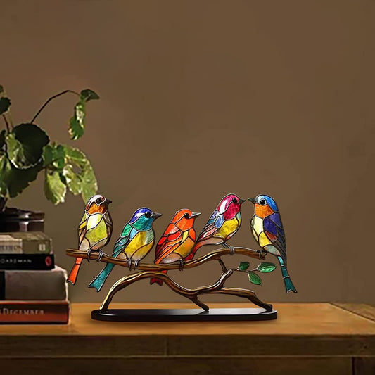 Colorful Birds Ornament Tabletop Home Decoration (E)