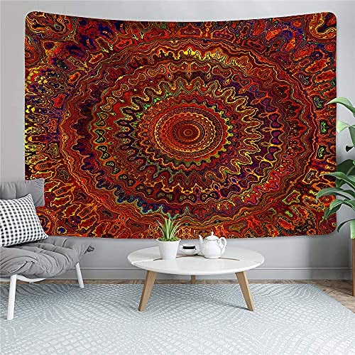 Psychedelic Mandala Wall Hanging Tapestry (51 x 60 Inches)