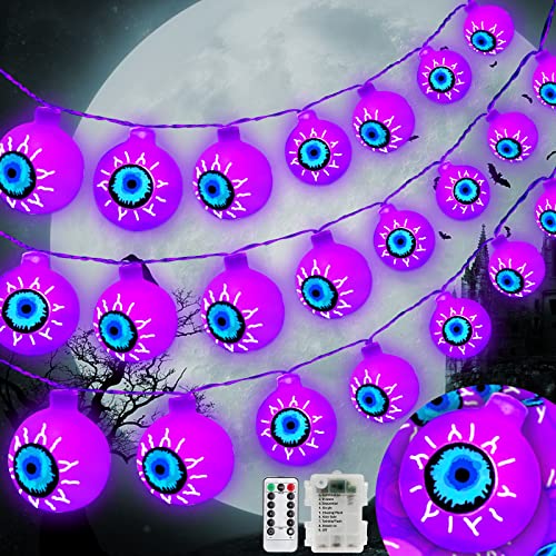 [ 8 Modes & Timer ] 29.5 Ft 60 LED Halloween Eyeball String Lights