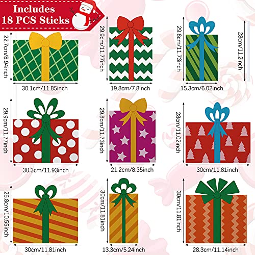 9 Pcs Christmas Yard Stakes Signs Decoration