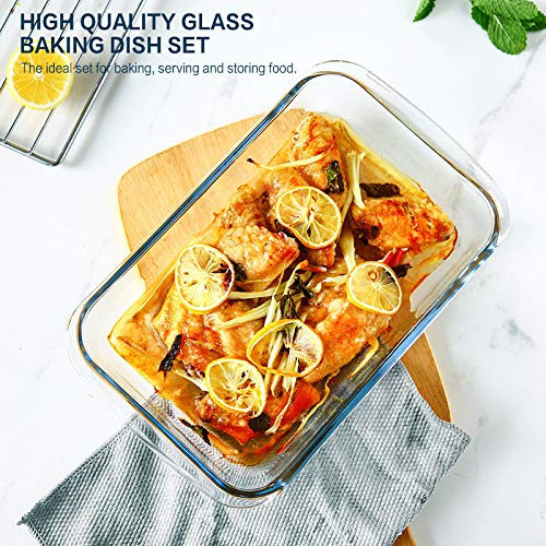 8-Piece Deep Glass Baking Dish Set w/ Plastic Lids