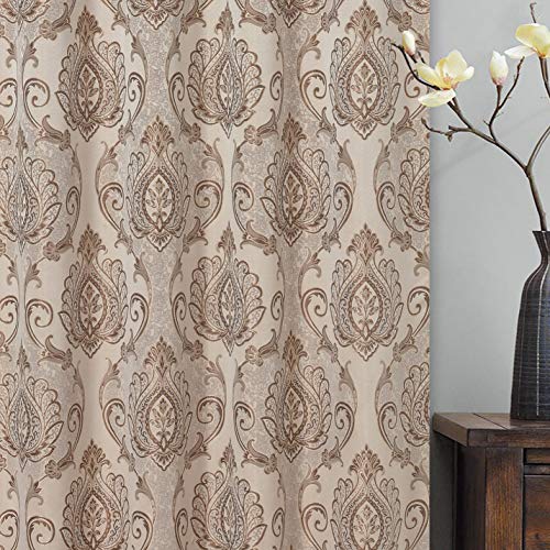 Simple Classic Window Curtain Panel Drape w/ Attached Wave Valance 2pcs Set  54x84"