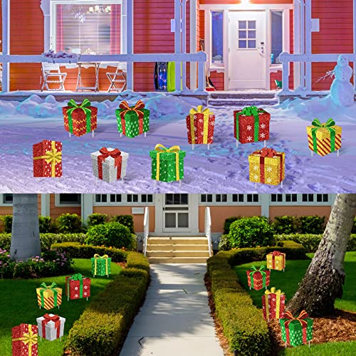 9 Pcs Christmas Gifts Decoration Outdoor Yard Sign w/ Stakes