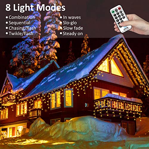 33FT 400 LED Icicle Christmas Lights 64 Drops w/ Remote