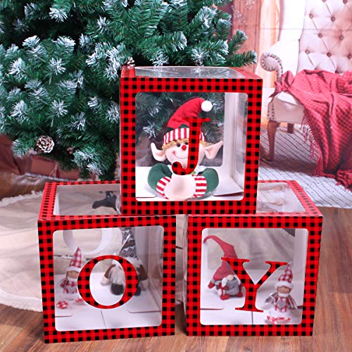 Transparent Joy Box  Blocks Christmas Decorations