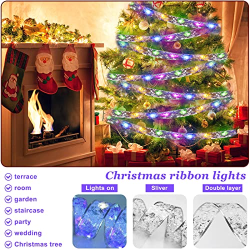 16.4 ft 50 LED Shining Ribbon Fairy Lights for Christmas Tree Decoration