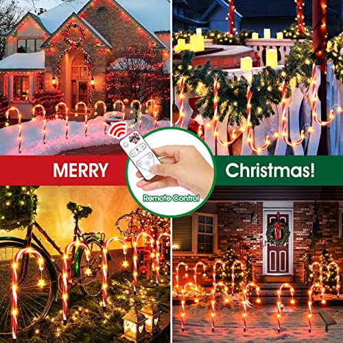 12 Pack Solar Candy Cane Lights Christmas Decoration