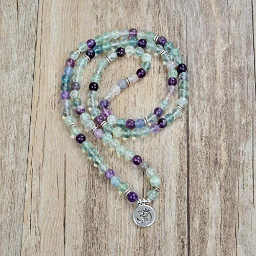 Yoga Symbol Pendant Charm 108 Mala Beads Meditation Bracelet Necklace