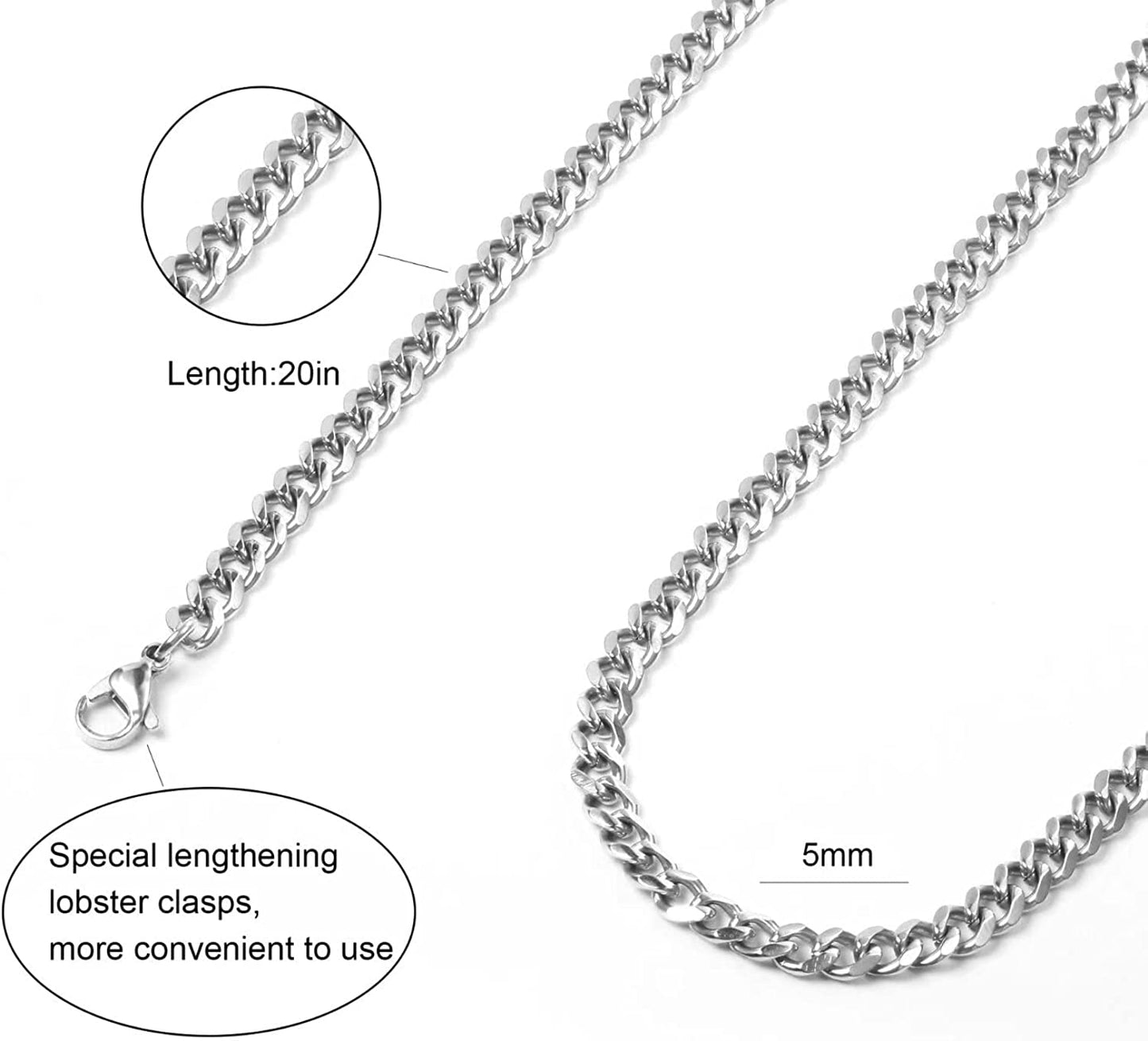 Fathers Day Chain Gifts for Men/Husband-Silver Chunky Cuban Link