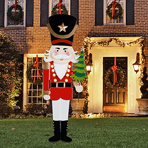 LED Lights Christmas Nutcracker/Gnome Yard Stake Decoration