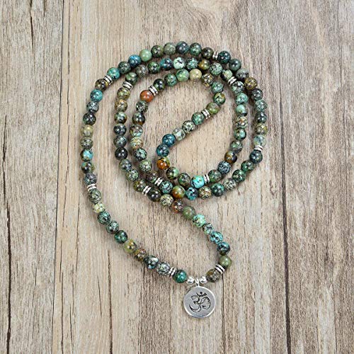 Yoga Symbol Pendant Charm 108 Mala Beads Meditation Bracelet Necklace