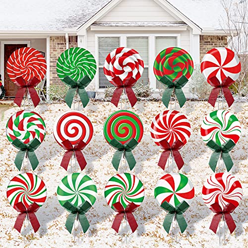 Christmas Peppermint Corrugated Yard Decorations