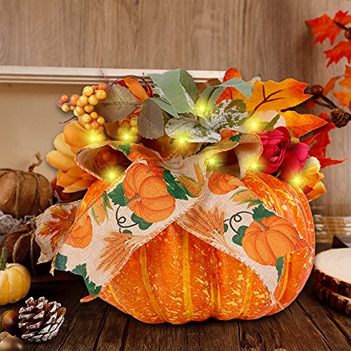 Thanksgiving Decorations Pumpkin with Plastic Succulents