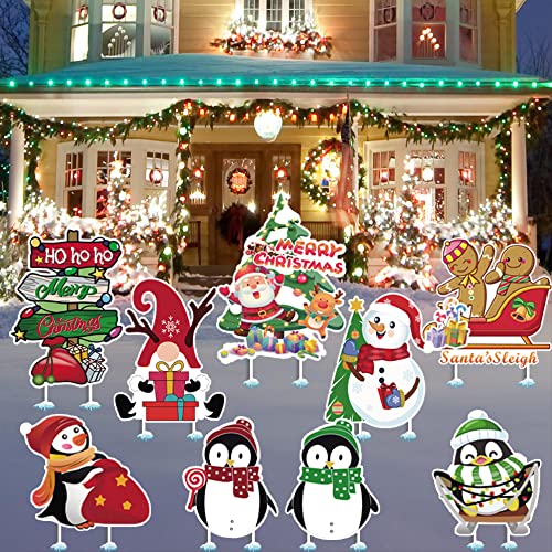 9Pcs Christmas Yard Decorations