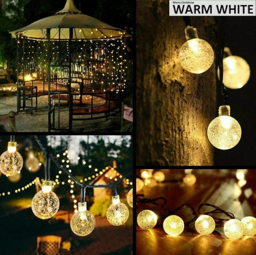 2 Pack Outdoor String Light 60 LED 40ft 8 Lighting Modes Waterproof Solar Powered