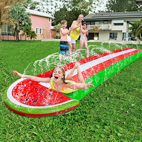 16 Ft Watermelon Lawn Water Slides with Sprinkler