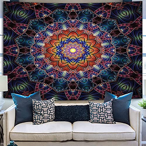 Psychedelic Mandala Wall Hanging Tapestry (51 x 60 Inches)