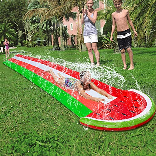 16 Ft Watermelon Lawn Water Slides with Sprinkler