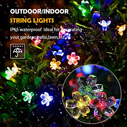 Waterproof Solar Flower Christmas String Fairy Lights