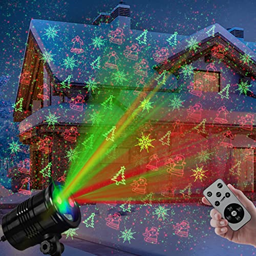 Projector Lights Red & Green Star w/ 360 Accessibility Wireless Remote Christmas Decoration