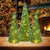 3 pcs Sparkling Glass Christmas Tree w/ LED Lights & Timer