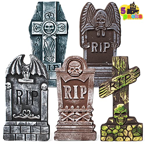 17” Halloween Foam RIP Graveyard Tombstones (5 Pack) Yard Signs