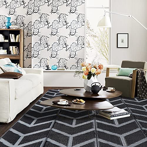 Modern Reversible Mats, Plastic Straw Area Rug 5'x8'