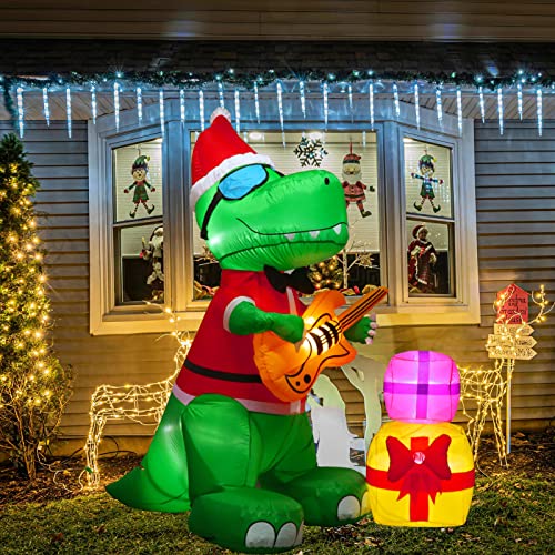 7Ft Christmas West Bay Inflatable Dinosaur w/ Built-in LED