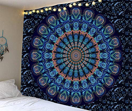 Psychedelic Mandala Wall Hanging Tapestry (51 x 60 Inches)