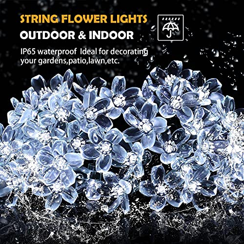 Waterproof Solar Flower Christmas String Fairy Lights