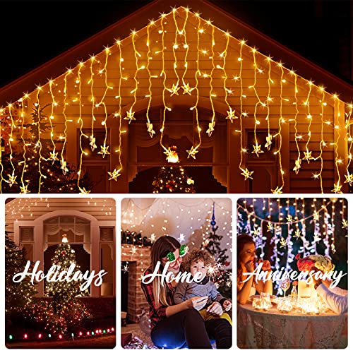 Curtain Lights for Decorations, 10 Ft Connectable String Lights with 8 Twinkle Modes Led Fairy Lights