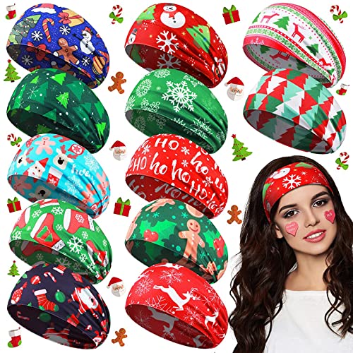 12 PCS Christmas Stretchy Headbands for Women