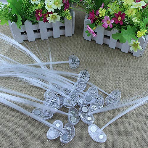 12 Light-Up Fiber Optic LED Hair Barrettes Party Favors