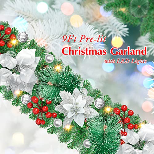 Pre-lit Artificial Christmas Garland Decoration