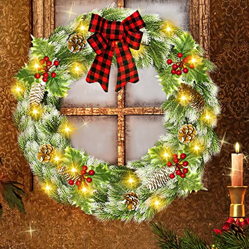 Lighted Christmas Wreath Decoration