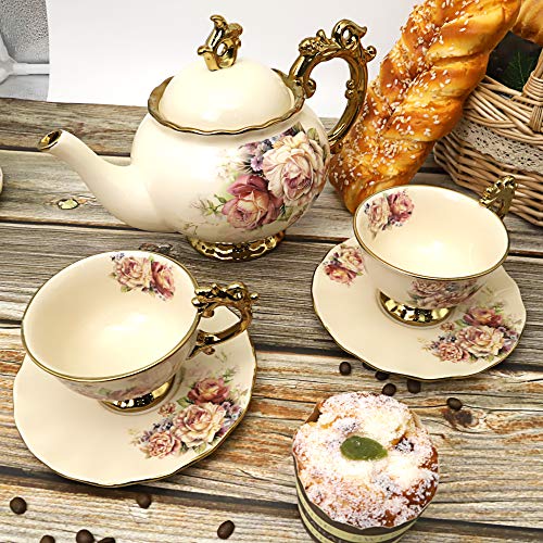 15 Pieces British Porcelain Tea/Coffee Set- Big Tea Cup